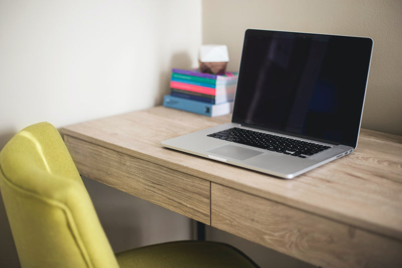 Online learner's desk setup.